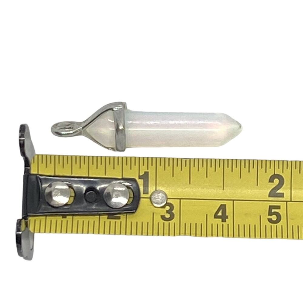 Crystal Quartz 1.75" Pendant Double Terminated Point Hexagonal White Jade Healer - Picture 11 of 13